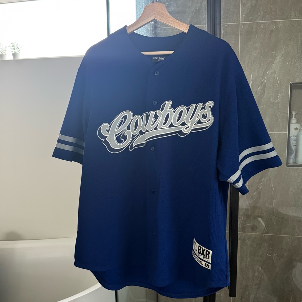 Unisex Dallas Cowboys Born x Raised Navy Baseball Jersey NFL